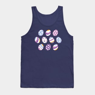 Egg Pattern | Purple Orange | Stripes Clouds Flowers Dots | Light Purple Tank Top